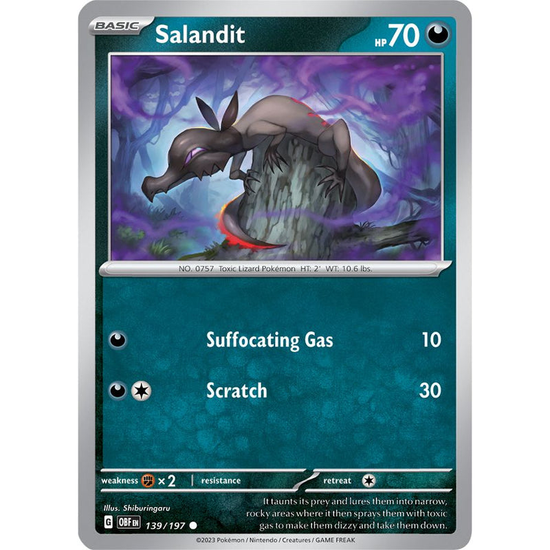 Salandit 139/197 Pokemon Obsidian Flames (OBF EN) Trading Card Common