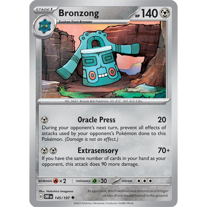Bronzong 145/197 Pokemon Obsidian Flames (OBF EN) Trading Card Uncommon