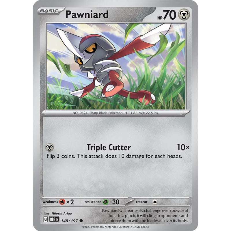 Pawniard 148/197 Pokemon Obsidian Flames (OBF EN) Trading Card Common