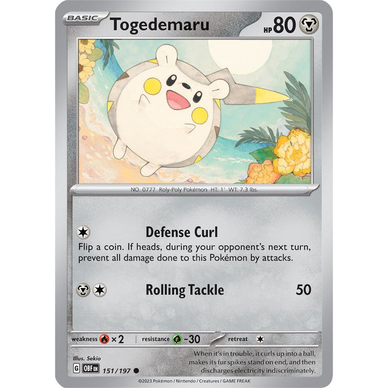 Togedemaru 151/197 Pokemon Obsidian Flames (OBF EN) Trading Card Common
