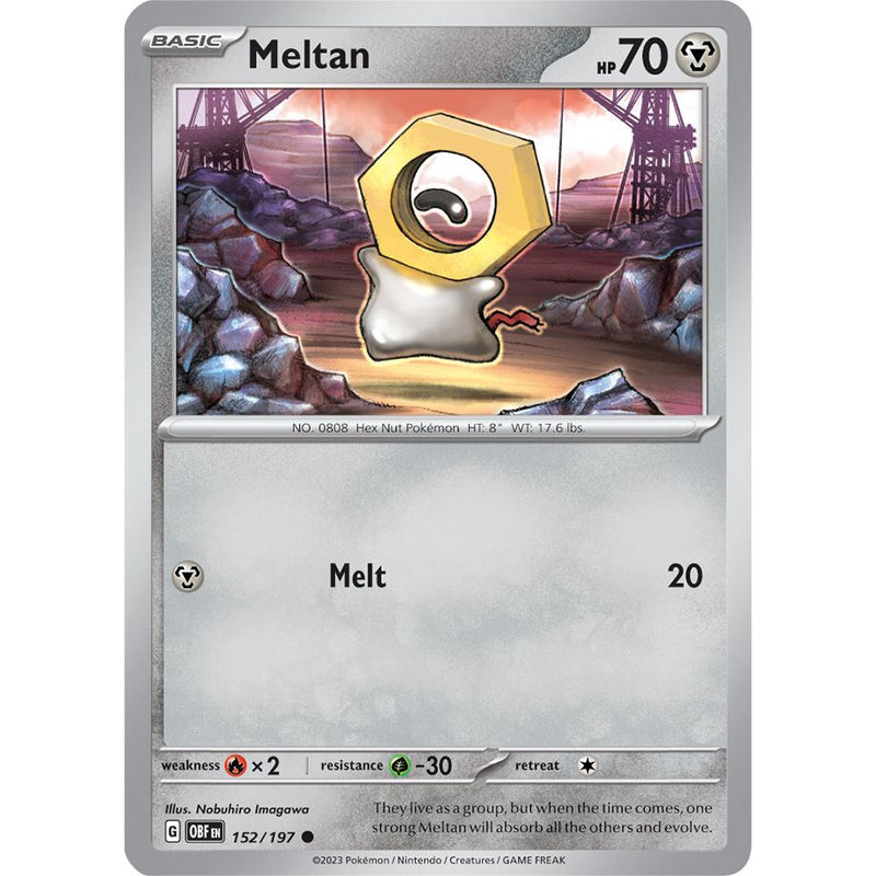Meltan 152/197 Pokemon Obsidian Flames (OBF EN) Trading Card Common