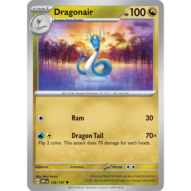 Dragonair 158/197 Pokemon Obsidian Flames (OBF EN) Trading Card Uncommon