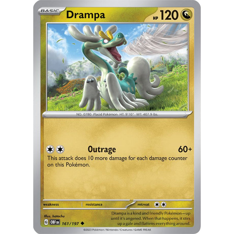 Drampa 161/197 Pokemon Obsidian Flames (OBF EN) Trading Card Uncommon