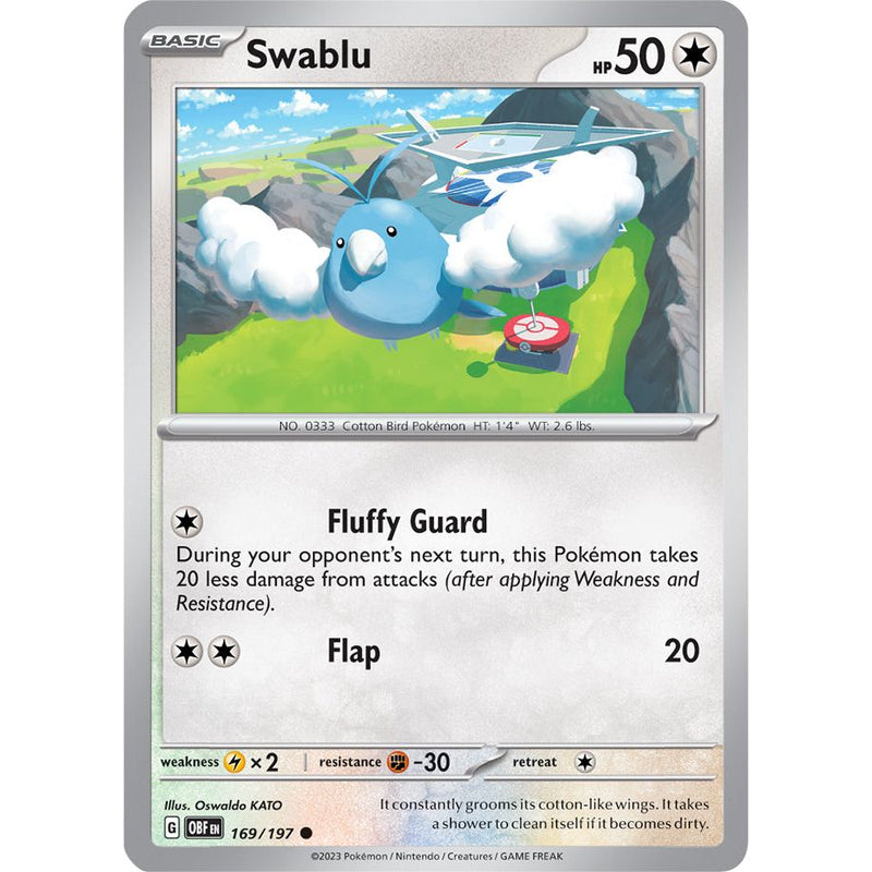 Swablu 169/197 Pokemon Obsidian Flames (OBF EN) Trading Card Common