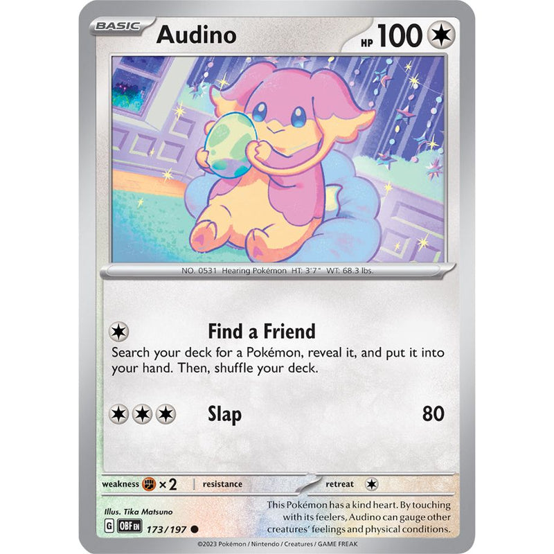 Audino 173/197 Pokemon Obsidian Flames (OBF EN) Trading Card Common
