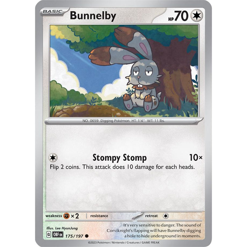 Bunnelby 175/197 Pokemon Obsidian Flames (OBF EN) Trading Card Common