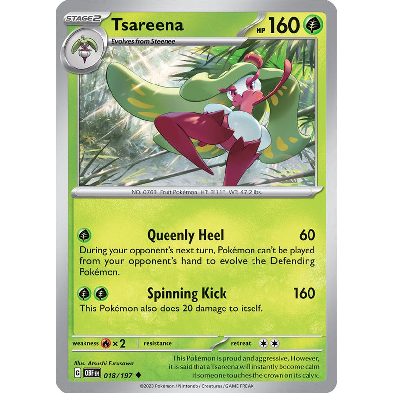 Tsareena 018/197 Pokemon Obsidian Flames (OBF EN) Trading Card Uncommon
