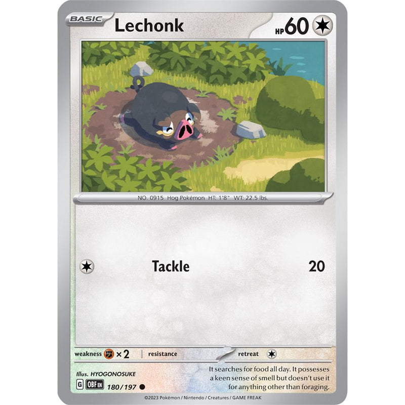 Lechonk 180/197 Pokemon Obsidian Flames (OBF EN) Trading Card Common