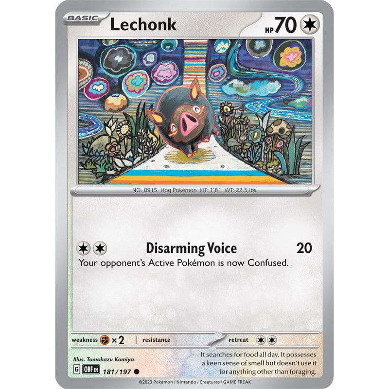 Lechonk 181/197 Pokemon Obsidian Flames (OBF EN) Trading Card Common