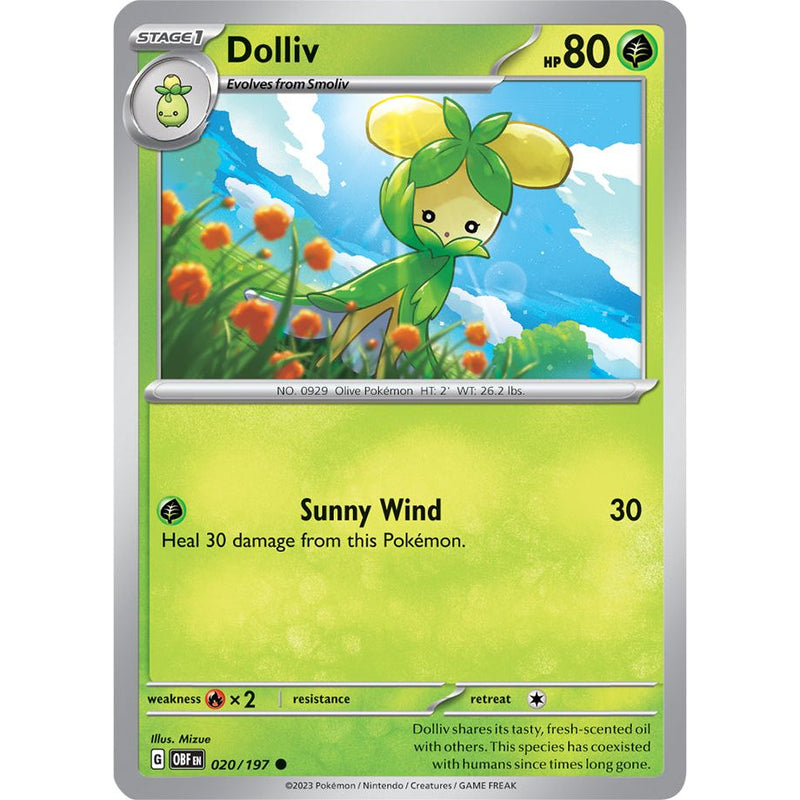 Dolliv 020/197 Pokemon Obsidian Flames (OBF EN) Trading Card Common