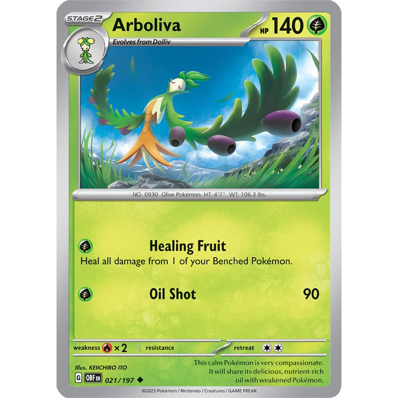 Arboliva 021/197 Pokemon Obsidian Flames (OBF EN) Trading Card Uncommon