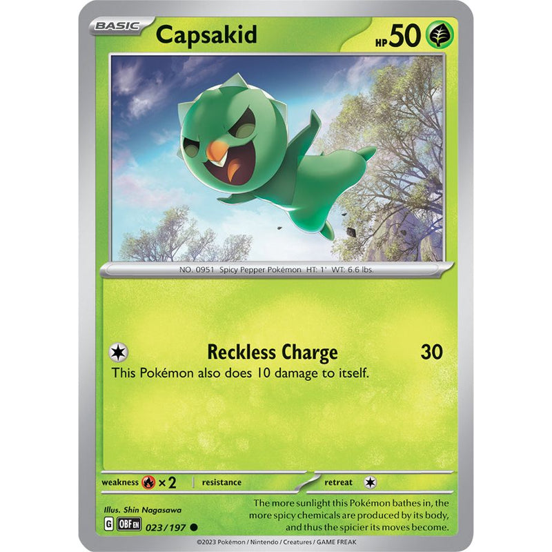 Capsakid 023/197 Pokemon Obsidian Flames (OBF EN) Trading Card Common