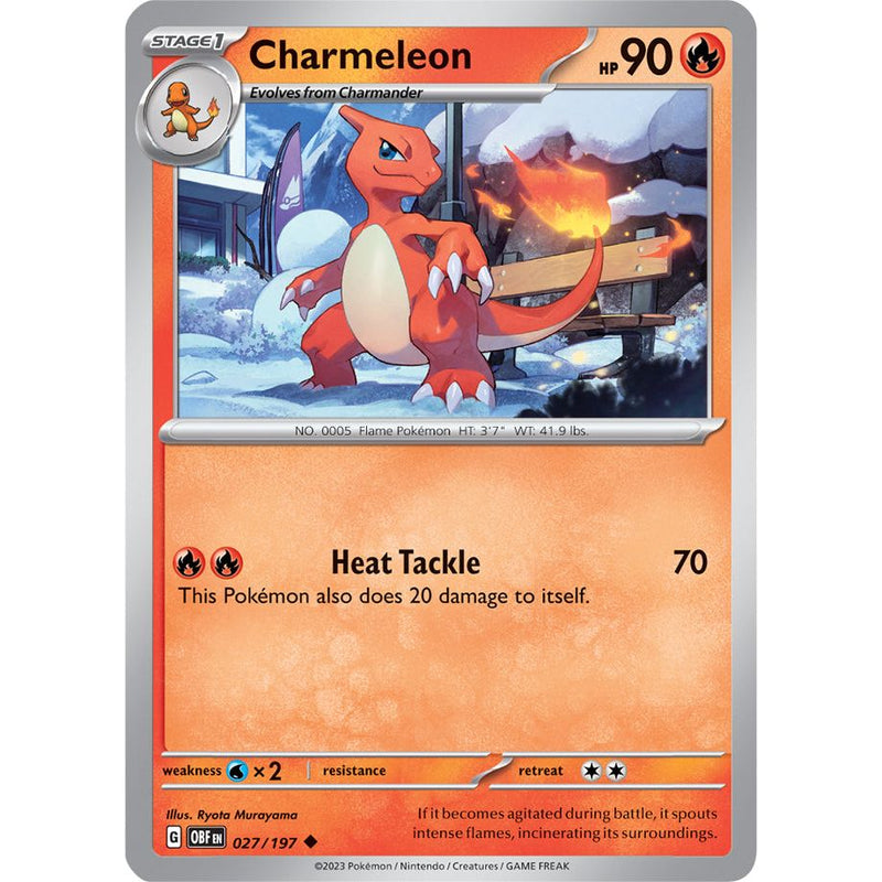 Charmeleon 027/197 Pokemon Obsidian Flames (OBF EN) Trading Card Uncommon