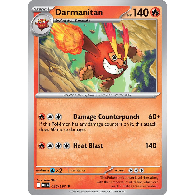 Darmanitan 035/197 Pokemon Obsidian Flames (OBF EN) Trading Card Uncommon