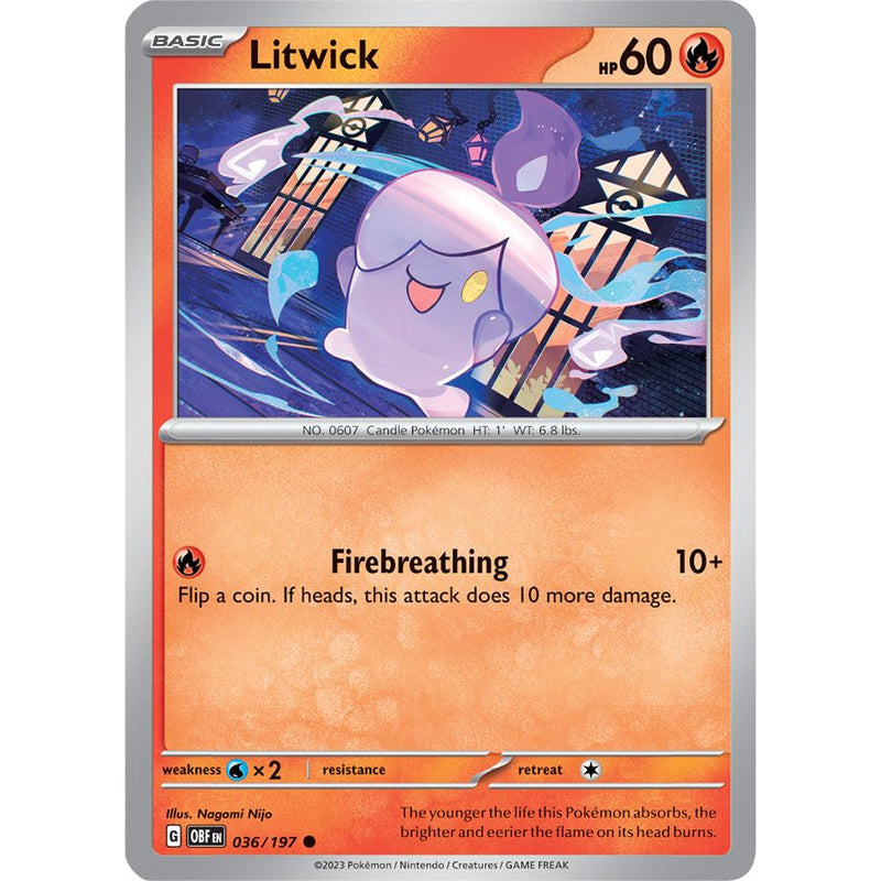 Litwick 036/197 Pokemon Obsidian Flames (OBF EN) Trading Card Common