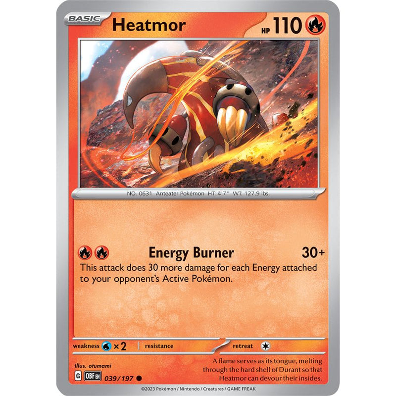 Heatmor 039/197 Pokemon Obsidian Flames (OBF EN) Trading Card Common