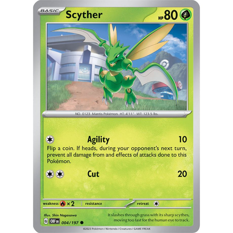 Scyther 004/197 Pokemon Obsidian Flames (OBF EN) Trading Card Common