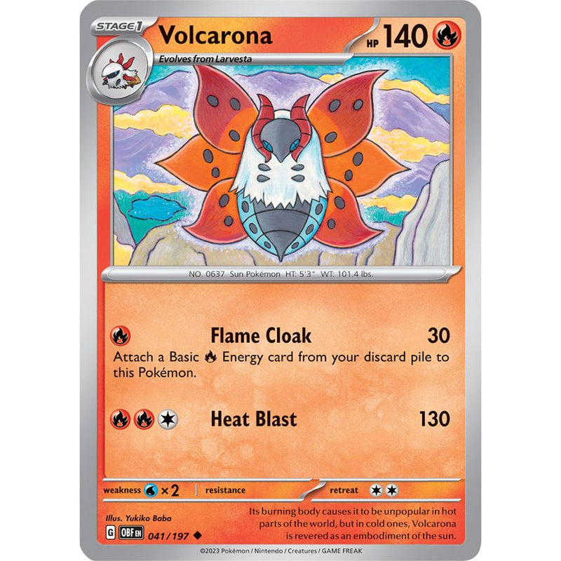 Volcarona 041/197 Pokemon Obsidian Flames (OBF EN) Trading Card Uncommon