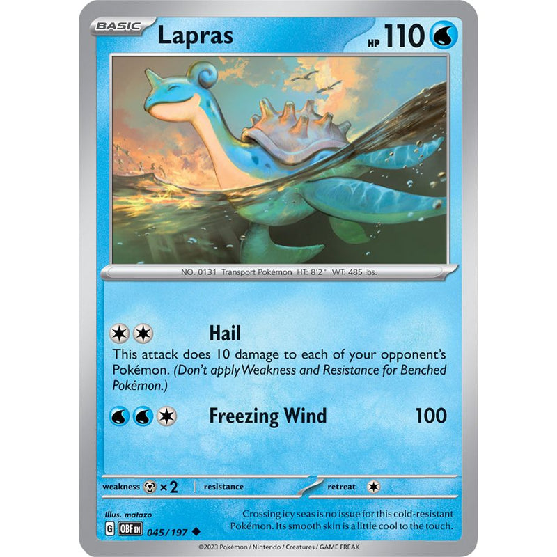 Lapras 045/197 Pokemon Obsidian Flames (OBF EN) Trading Card Uncommon