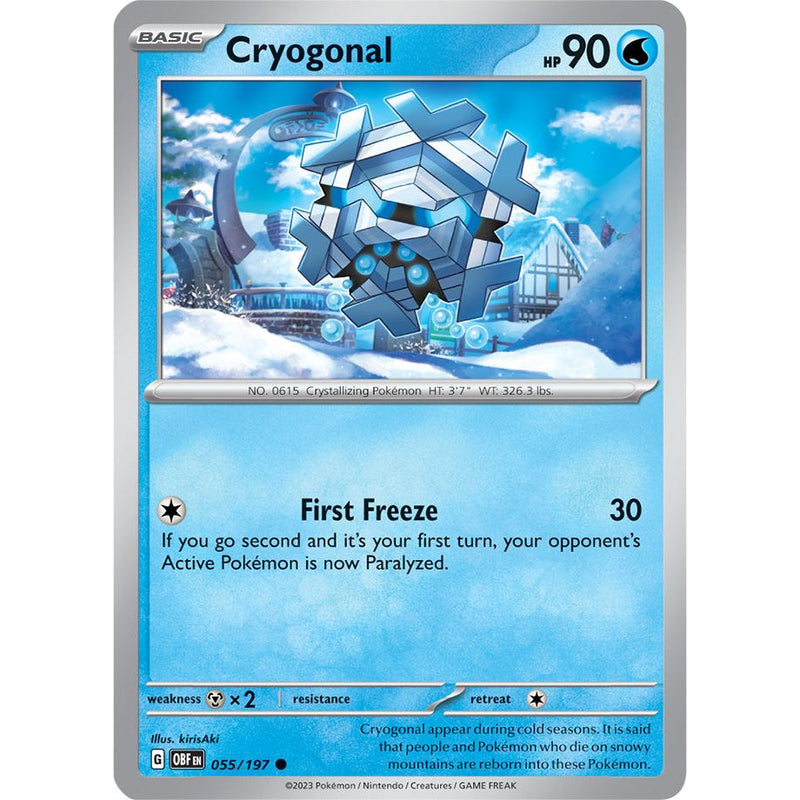 Cryogonal 055/197 Pokemon Obsidian Flames (OBF EN) Trading Card Common