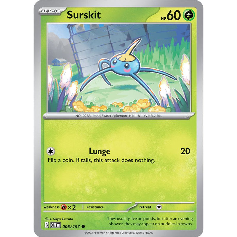 Surskit 006/197 Pokemon Obsidian Flames (OBF EN) Trading Card Common
