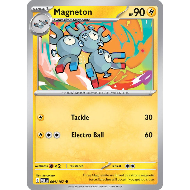 Magneton 064/197 Pokemon Obsidian Flames (OBF EN) Trading Card Common