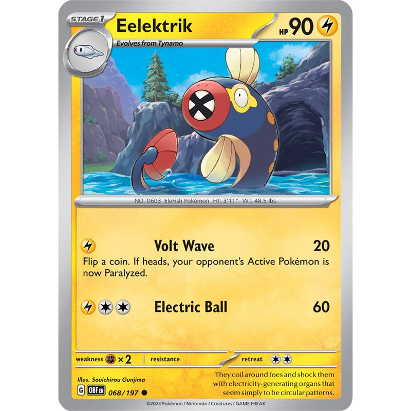 Eelektrik 068/197 Pokemon Obsidian Flames (OBF EN) Trading Card Common