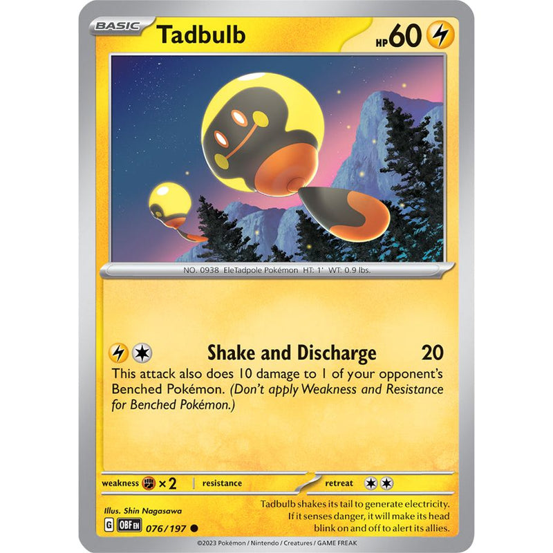 Tadbulb 076/197 Pokemon Obsidian Flames (OBF EN) Trading Card Common