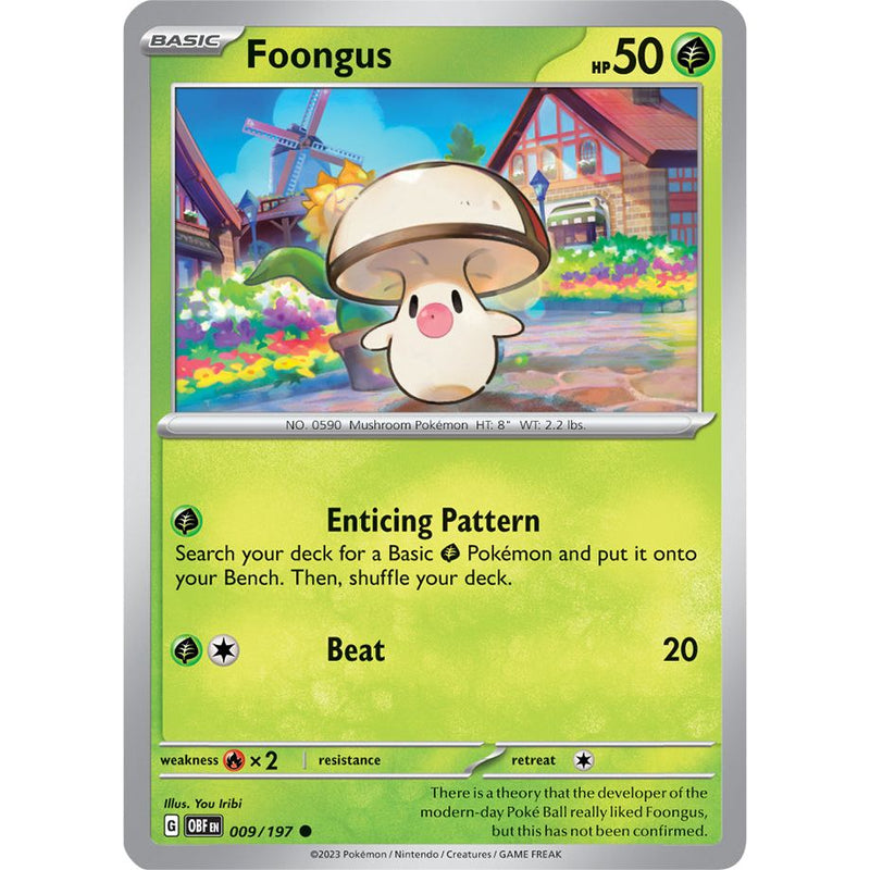 Foongus 009/197 Pokemon Obsidian Flames (OBF EN) Trading Card Common