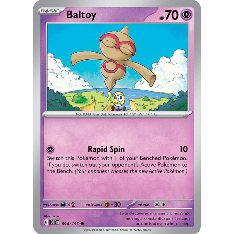 Baltoy 094/197 Pokemon Obsidian Flames (OBF EN) Trading Card Common