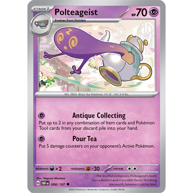 Polteageist 098/197 Pokemon Obsidian Flames (OBF EN) Trading Card Uncommon