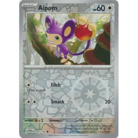 Aipom (Reverse Holo) 145/182 Pokemon Paradox Rift (PAR EN) Trading Card Common