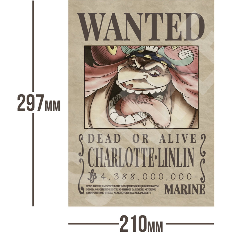 Charlotte Linlin One Piece Wanted Bounty A4 Poster 4,388,000,000 Belly