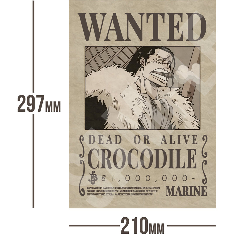 Crocodile One Piece Wanted Bounty A4 Poster 81,000,000 Belly