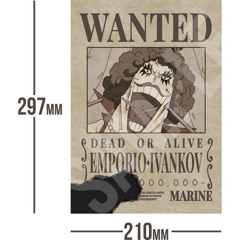 Emporio Ivankov One Piece Wanted Bounty A4 Poster Unknown Bounty