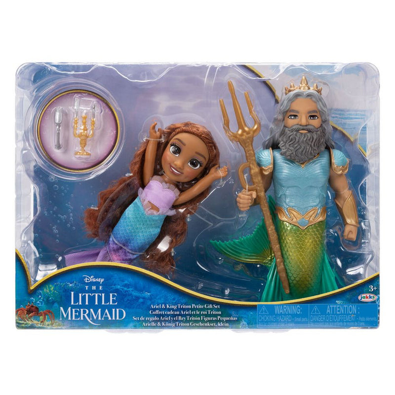 Disney The Little Mermaid Ariel + Triton Doll 15 CM
