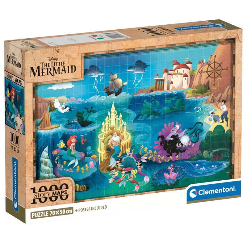 Disney The Mermaid Little Map Puzzle - 1000 Pieces
