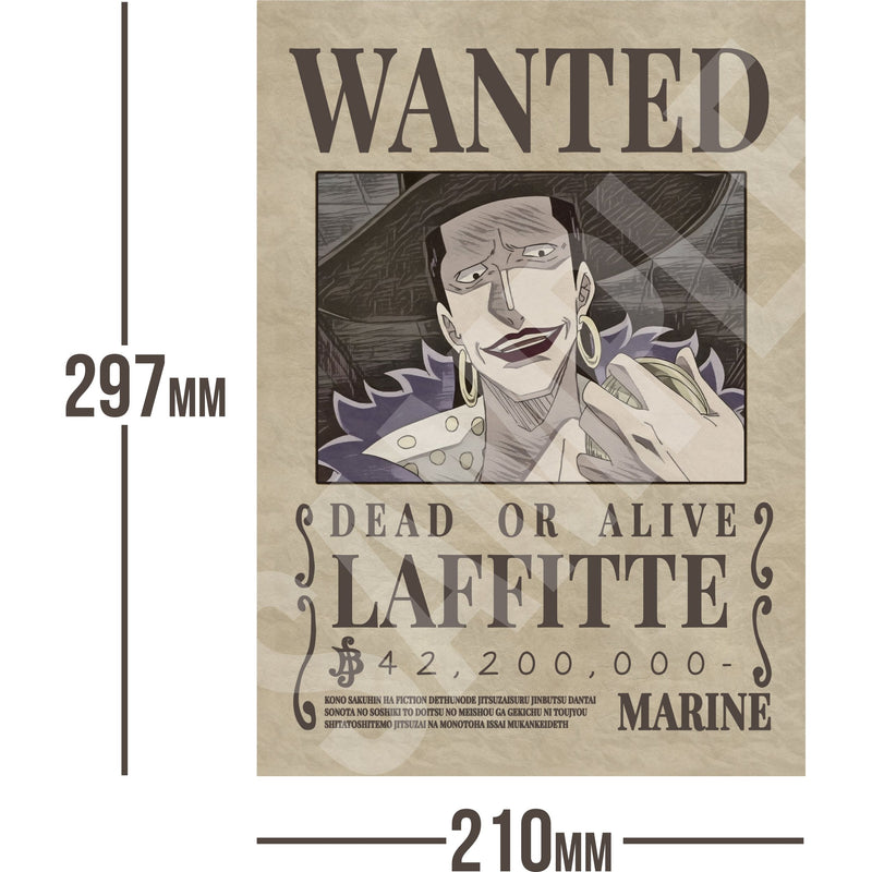 Laffitte One Piece Wanted Bounty A4 Poster 42,200,000 Belly