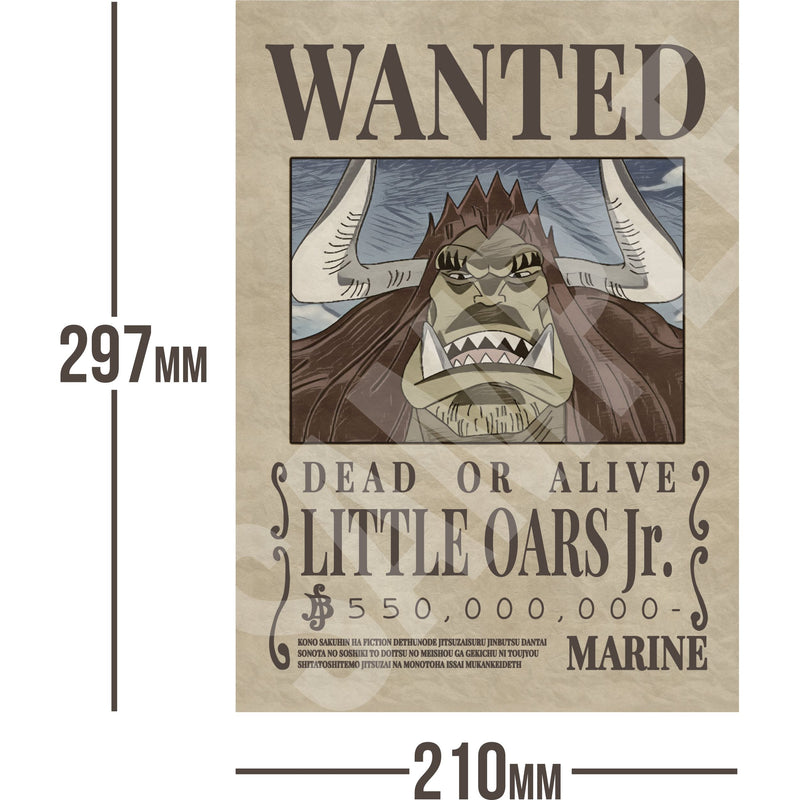 Little Oars Jr. One Piece Wanted Bounty A4 Poster 550,000,000 Belly
