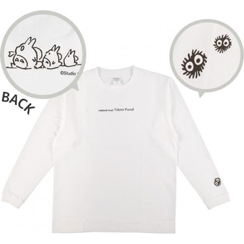 Long Sleeved T-Shirt White Ver. S My Neighbor Totoro