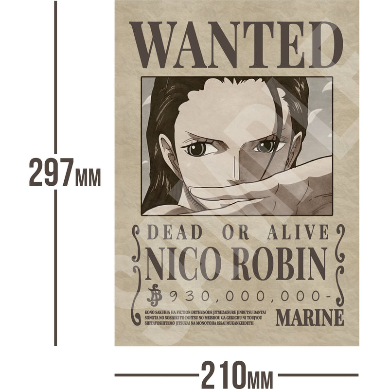 Nico Robin One Piece Wanted Bounty A4 Poster 930,000,000 Belly