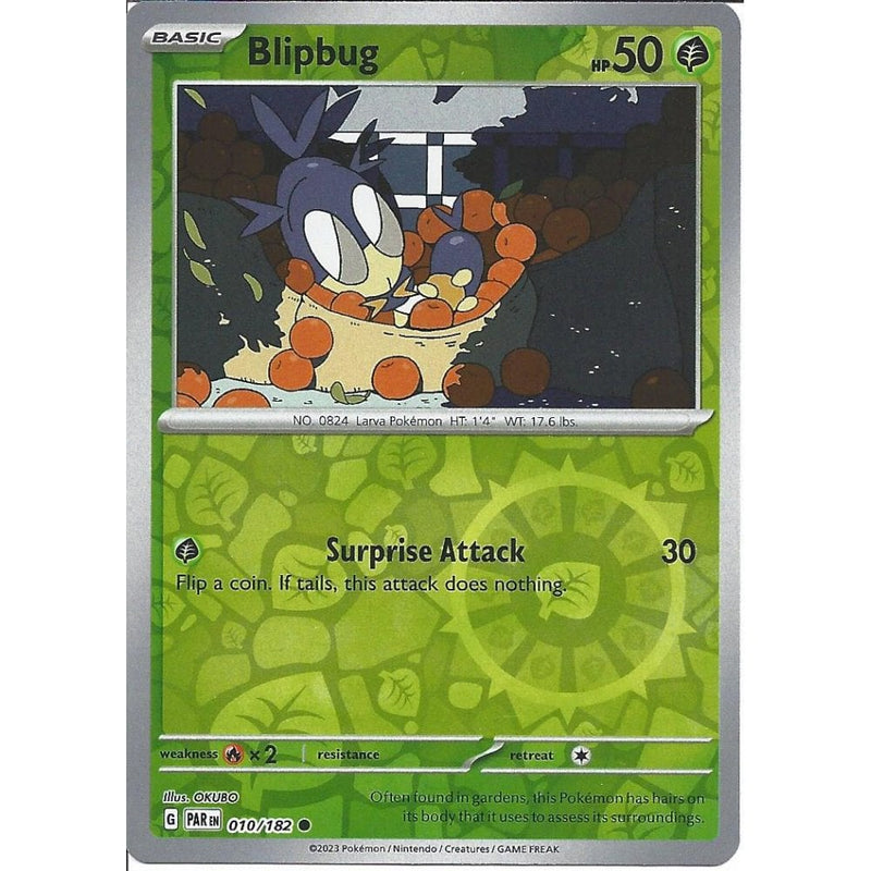 Blipbug (Reverse Holo) 010/182 Pokemon Paradox Rift (PAR EN) Trading Card Common