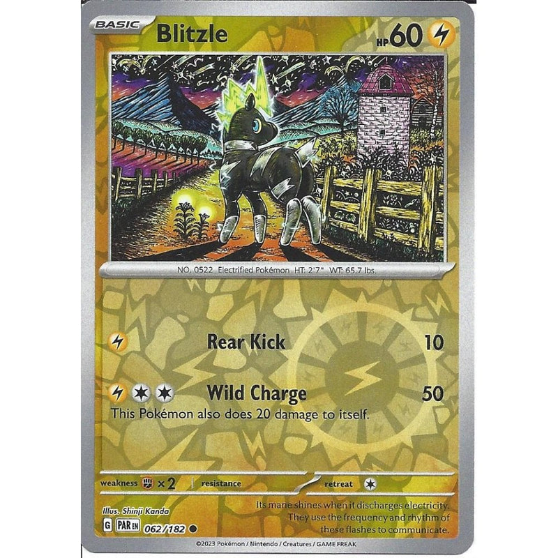 Blitzle (Reverse Holo) 062/182 Pokemon Paradox Rift (PAR EN) Trading Card Common