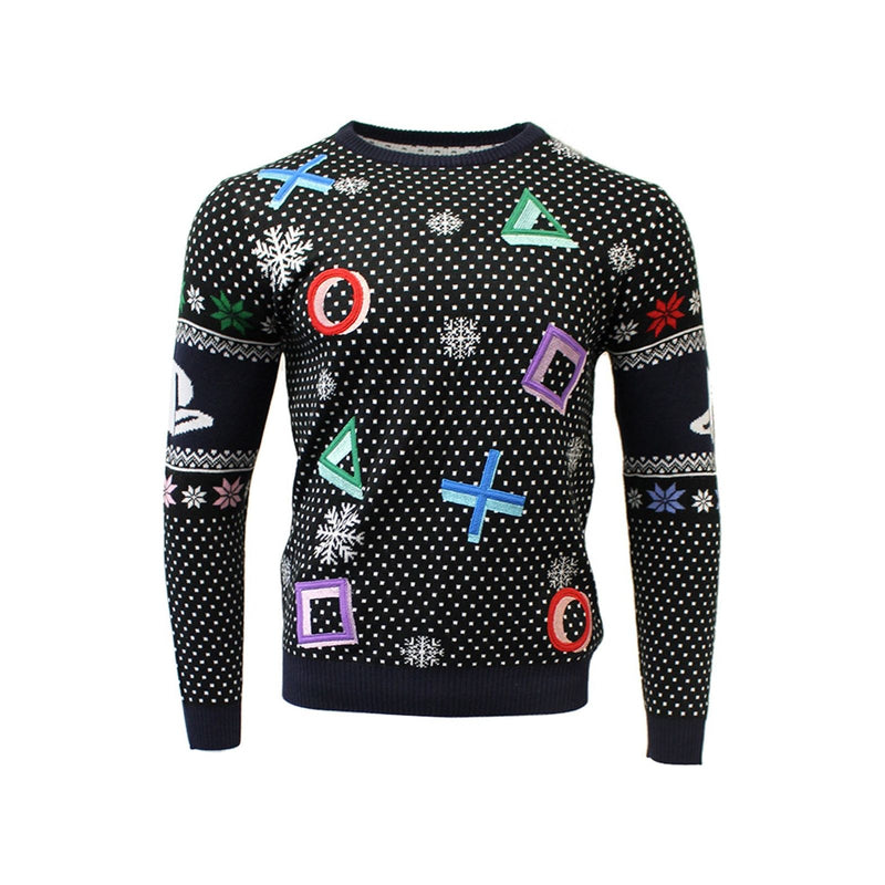 PlayStation Symbols Black Christmas Jumper Sweater