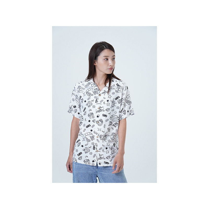 Shirt L All-Over Pattern White Gear 5 One Piece