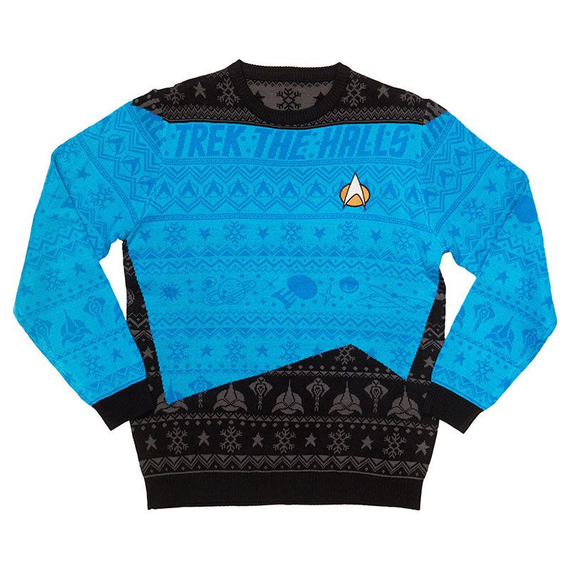 Star Trek Christmas Jumper Sweater Blue