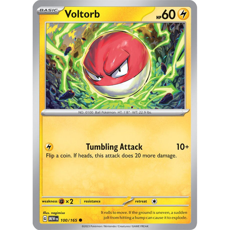 Voltorb 100/165 Pokemon 151 (MEW) Trading Card Common