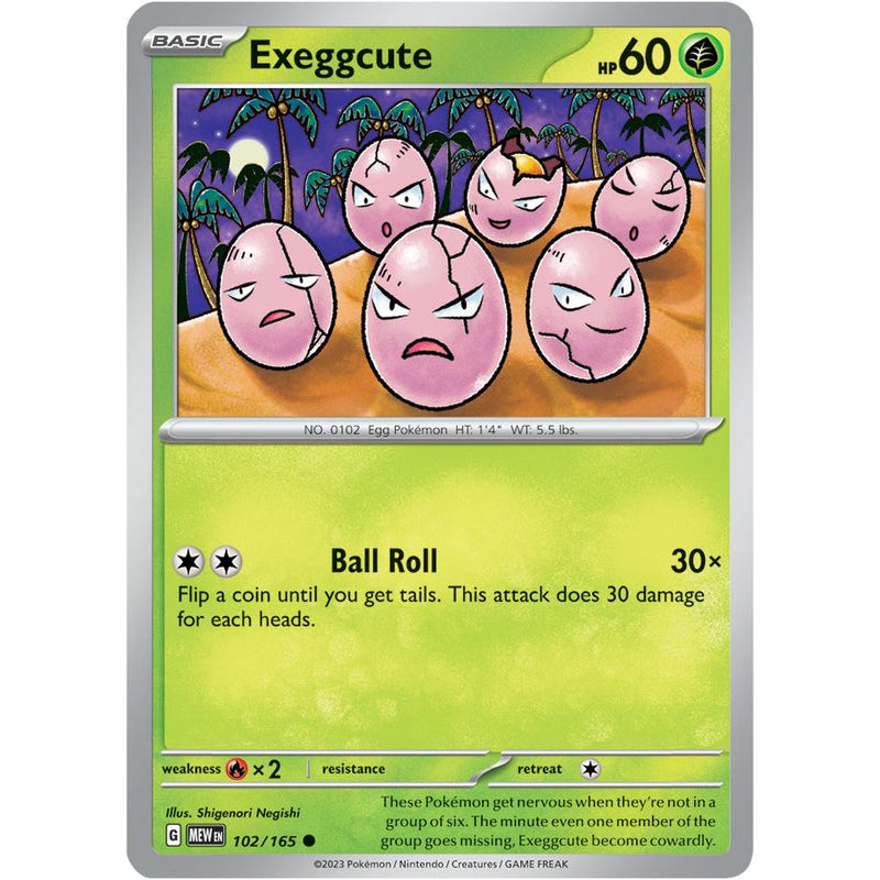 Exeggcute 102/165 Pokemon 151 (MEW) Trading Card Common