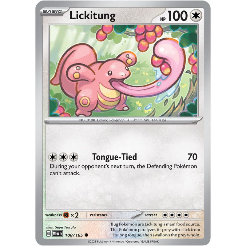 Lickitung 108/165 Pokemon 151 (MEW) Trading Card Common