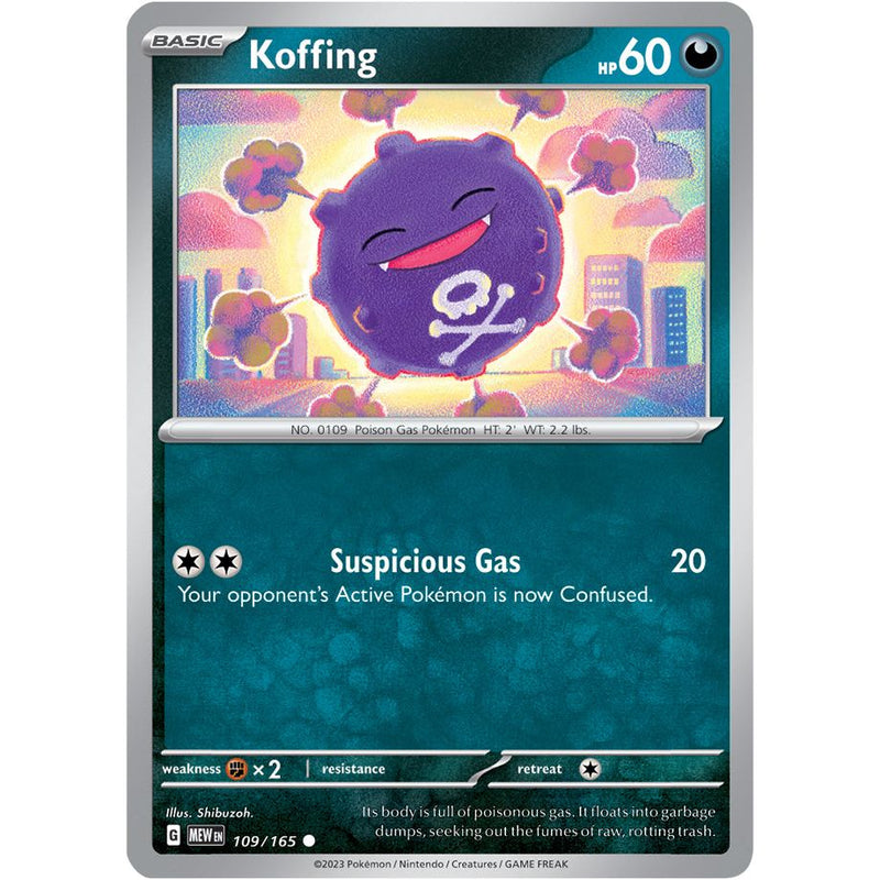 Koffing 109/165 Pokemon 151 (MEW) Trading Card Common